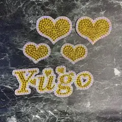 デコうちわ　デコも文字　うちわデコ　デコストーン　【 Yugo 】　ハート