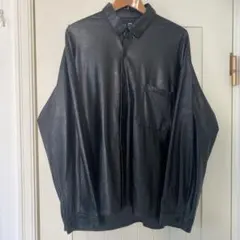 HAREブラックレザーオーバーサイズシャツ サイズF