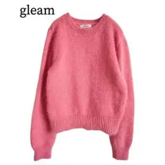 2492 gleam グリーム ふわふわショートニット ピンク F