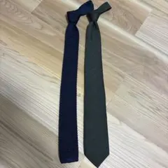 azabu tailor ネクタイ 2本セット ネイビー モスグリーン