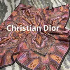 Christian Dior ペイズリー柄 スカーフ シルク　シフォン　大判