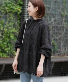 アーバンリサーチサニーレーベル　【WEB限定】2WAYカットワークレースブラウス