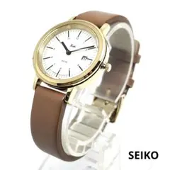 SEIKO Riki ソーラー 腕時計 ブラウン V173-0CR0