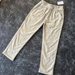 新品ベージュ ウエストリボン付き 長ズボン 130