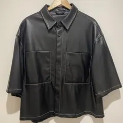 フェイクレザージャケット　半袖　ZARA