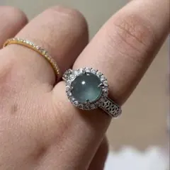 セール！ S364ミャンマーAジェイド天然本翡翠 シルバー925白い翡翠