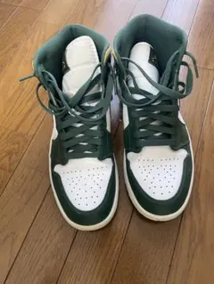 エアジョーダン ハイカットスニーカー グリーン/ホワイト/イエロー