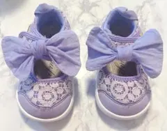 IFME ベビーシューズレースリボン 13cmパープル