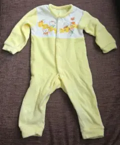 タオル地 レトロ 動物柄 ロンパース 50～70