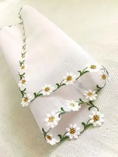 未使用 フェールリン WAKO ワコウ 銀座 和光 花柄 刺繍 ハンカチ スイスのサムネイル