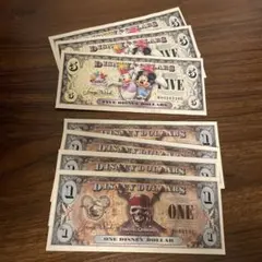 Disney Dollars ディズニーダラー　7枚セット　5$ 1$のサムネイル