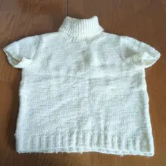 アイボリー ハイネック 半袖ニット　シビラ