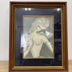 Ｔ.yukawaサイン入り　 湯川輝義　水晶　貴石画　 美人　綺麗　絵画 T.yukawaサイン入り 湯川輝義 水晶 貴石画 美人 綺麗 絵画
