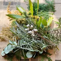 ラベンダーリーフとユーカリとローズマリーのセット　ドライフラワー　スワッグ　花材