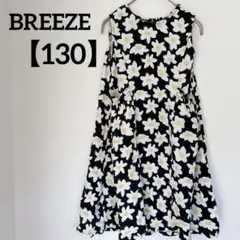 BREEZE 【130】花柄ノースリーブワンピース 黒