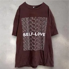 ファッションノバ プリント 半袖Tシャツ クルーネック ストリート M 茶