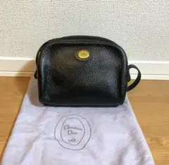 Christian Dior ブラック レザー ショルダーバッグ