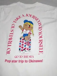 【未着用】OKINAWA POP 日焼けペコちゃん 沖縄限定 Tシャツ ※訳アリのサムネイル