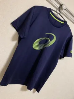 asics アシックス ビッグロゴ 半袖Tシャツ メンズ M ネイビー