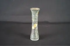 秦蔵六 造 鍍金銅製 素帯觚式 塗金銅花器 花器 花瓶 一輪挿 置物