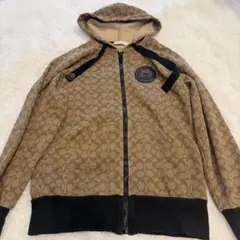 coach グレー フリース フード付きパーカー - メルカリ