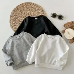 新品 SHEIN 3枚セット ベビー リブクルーネックプルオーバー スウェット