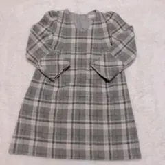 31 Sons de mode ワンピース　ミニ丈　グレー　チェック　長袖