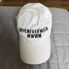 ホワイト刺繍キャップ WHENEVERWER WWWM