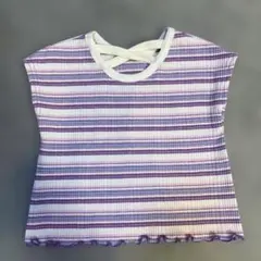 BREEZE タンクトップ サイズ90 紫と白のストライプ