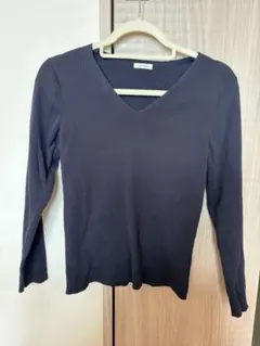 Vネックリブニット ネイビー green label relaxing