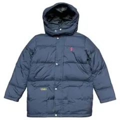 ポロラルフローレン キッズ ダウンジャケット ネイビー 150 フード付ロゴ刺繍