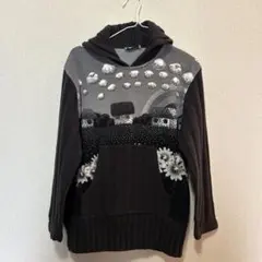 レディース　風景プリント フード付きパーカー　イタリア製