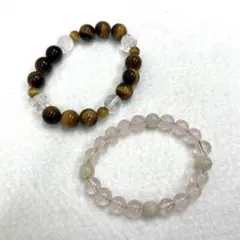 【T】売り尽くし✨タイガーアイとローズクォーツのブレスレット