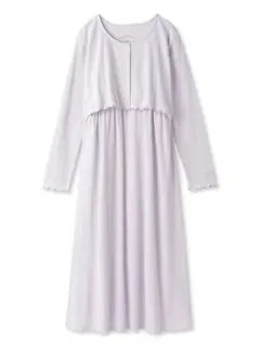 新品gelato pique ジェラートピケ マタニティリブワンピース パープル