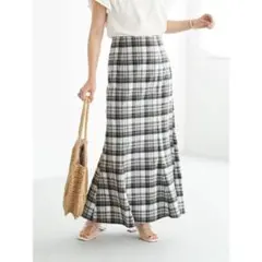 マドラスチェックマーメイドスカート