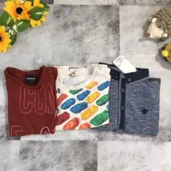 【わんぱくボーイセット】　110㎝　ビッグプリントＴシャツ　男の子用　人気