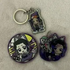 鬼滅の刃　胡蝶しのぶ　缶バッジ・キーホルダーセット