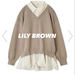 LILY BROWN シャツドッキングフリルミニワンピース