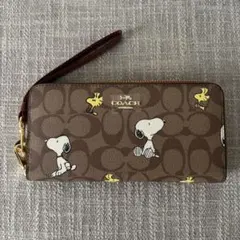 新品 未使用】COACH スヌーピー ウッドストック 長財布 リストレット付