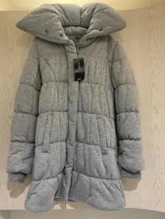 グレー キルティング ロングコート