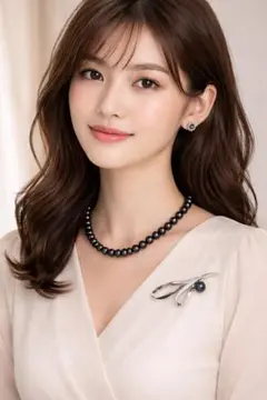 黒真珠3点セット 新品高島屋ネックレス イヤリング ブローチ8mm