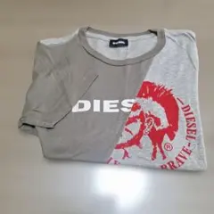 DIESEL プリント Tシャツ サイズ10 グレー/レッド