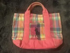 Polo Ralph Lauren キャンバス トートバッグ ピンクチェック柄