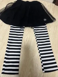キッズ服 チュールスカートとストライプレギンス セット 100cm~