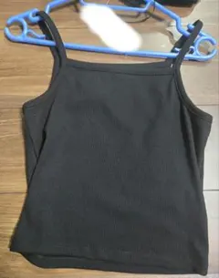 GU ブラック リブ編み キャミソール S