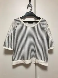 【ページボーイ】 ボーダー レース　カットソー