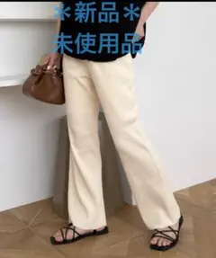 アイボリー リブニットパンツのサムネイル