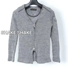 SHAKE SHAKE リブ編み カーディガン Wジップ 平成ギャル Y2K
