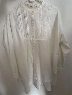 スタンドカラーシャツ白