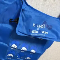 Hello Kitty × ROUND1 エコバッグ 青 フック付き